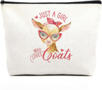 Goat Makeup Bag for Girls, Cute Goat Gift for Women, Gifts for Goats Lovers, Small Goat Lover Travel Cosmetic Bag Zipper Pouch for Daughter granddaughter, Cool Goat Lovers Gifts for Birthday Christmas