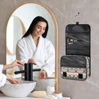 Travel Toiletry Bag for Women & Men Aztec Western Ethnic Hanging Cosmetic Organizer Portable Waterproof Makeup Case Make Up Bag with Compartments Travel Essentials for Bathroom Shower