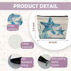 Ocean Starfish Beach Makeup Bag, Marine Life Sea Animals Cosmetic Bags for Women, Ocean Themed Gifts