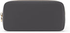 Embla Makeup Bag Travel Cosmetics Pouch and Toiletry Bag, Nylon Zipper Pouch Purse, Cute Make Up Organizer Storage Tote for Women Girls, Waterproof Travel Skincare Case, Small Makeup Bags, Grey