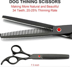 Professional Dog Grooming Scissors kit Black 5 in 1, Dog Shears for Grooming 6CR Premium Stainless Steel Grooming Scissors Kit for Dogs Cat Pet