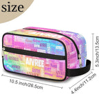 Custom Travel Toiletry Bag for Women, Large Makeup Bag, Cosmetic Bag, Comestic Essentials for Women, Colorful Pink Watercolor