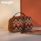Montana West Wrangler Makeup Bag for Women Small Cosmetic Toiletry Bags Western Make Up Pouch Durable Cute Travel Purse, Brown