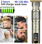 Hair Clippers for Men - Cordless T-Blade Trimmer - Professional Haircut & Grooming Kit - Rechargeable - LCD Display (Figure-01)