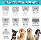 Docal Detachable Clipper Ceramic Blades 10#/30#/40#/3FC/4FC/5FC/7FC Silver, Dog Grooming Clipper Replacement Blades Compatible with KM Series Clippers, Most A5, Cut Length 0.25mm to 13mm, 7 Packs