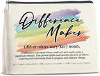 Difference Maker Makeup Bag Thank You Gifts for Mentor Leader Coach Boss Coworker, Difference Maker Gift Appreciation Cosmetic Bag Zipper Makeup Pouch