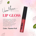 Lip Gloss, Moisturizing Lip Color with Shimmer for Long Lasting Shine, Lightweight Lip Stain, Non-Sticky Lip Gloss with Aloe Vera, W/Vitamin C, E (Passion Fruit)