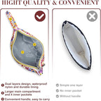 Gloppie Bohemian Makeup Bag - Travel Cosmetic Bag for Women | Small Zipper Makeup Pouch for Purse