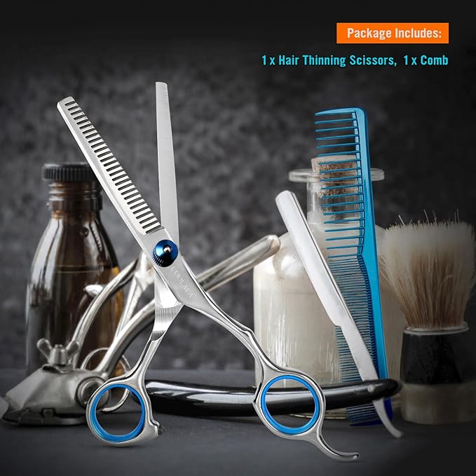 Stainless Steel Hair Cutting Scissors Thinning Shears 6.5 Inch Professional Salon Barber Haircut Scissors Family Use for Man Woman Adults Kids