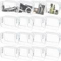 16 Pieces Clear Makeup Bags Bulk, TSA Approved Toiletry Bag for Travel, PVC Waterproof Cosmetic Pouches Clear Pouch with Zipper for Men and Women Carry-on Travel Essentials Cosmetic Bags (White-M)