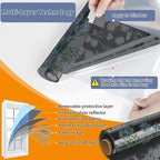 One Way Privacy Film, Window Tint for Home,Daytime Reflective, Anti UV Static Cling Sliding Door Coverings No Glue Garage Solar Paper (Black - Silver-Daisy, 35.4X 78.7 in)
