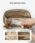 EACHY Travel Makeup Bag,Large Capacity Cosmetic Bags for Women,Waterproof Portable Pouch Open Flat Toiletry Bag Pattern Makeup Bag