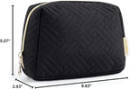 BAGSMART Small Makeup Bag, Travel Cosmetic Bag Make Up Pouch Small Travel Zipper Pouch,Water-resistant Toiletry Bag,Makeup Organizer Bag for Women, Black