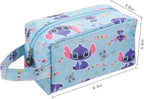 Stich Cartoon Large Capacity Travel Cosmetic Bag, Toiletry Makeup Organizer Pouch with Zipper, Birthday Gifts for Women Girls Friends