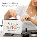 Speech Therapy Gifts Speech Therapist Gift for Women, Speech Language Pathologist Cosmetic Bag - Speech Therapy Every Word Counts, Birthday Christmas Birthday Thanksgiving Gifts for SLP Makeup Bag
