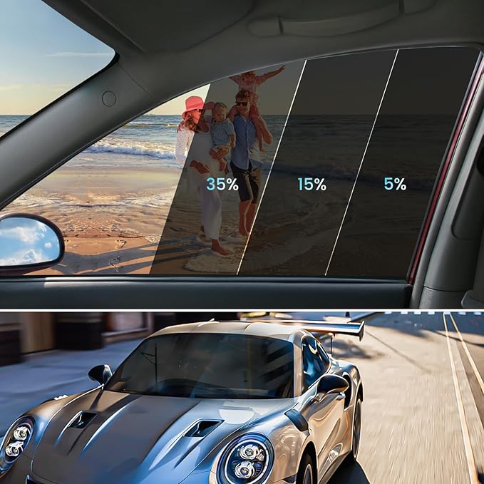 Car Window Tint 5% VLT - 20" in x 20' Ft Nano Carbon Window Tint Privacy Film for Car, Heat & UV Blocking, Glare Reduction and Scratch Resistant Automotive Tinting Roll