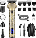 Beard Trimmer Kit for Men - Professional 6 in 1 Hair Clipper Trimmer, Cordless Multi Groomer, Mens Grooming Kit for Beard, Face, Body Nose Hair Facial, Electric Razor as Gifts for Him