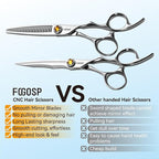 6" Professional Hair Shears Set Japanese VG10 Stainless Steel Sharp CNC Scissors Lightweight Smooth Cutting Barbers Straight and Thinning Scissors Kit for Salon Professionals
