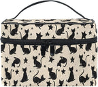 MNSRUU Makeup Bags, Black Cat Stars Makeup Organizer Bags Toiletry Bag Box Travel Cosmetic Bag Make Up Train Case for Women Teen Girl Ladies