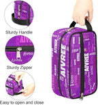 Personalized Makeup Bag with Name, Best Friends Teen Women Mom Birthday Gift Toiletry Travel Bag for Toiletries, Bright Purple Solid Color Background