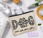 IWXYI Dog Mom Gifts For Women,Dog mama Makeup Bags with Zipper,Dog mama Makeup Bag Zipper Pouch Travel Toiletry Gifts For Women