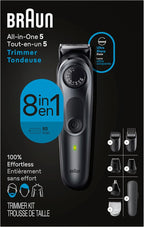 Braun All-in-One Style Kit Series 5 5471, 8-in-1 Trimmer for Men with Beard Trimmer, Body Trimmer for Manscaping, Hair Clippers & More, Ultra-Sharp Blade, 40 Length Settings, Waterproof