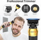 HIENA PRO Professional Cordless Hair Clippers for Men, T-Blade Beard Trimmer & Foil Shaver Set, Rechargeable Barber Clipper Kit and Hair Cutting Set, Facial Grooming Kit with LED Display