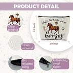 RYYCDOIHorse Lovers Make Up Bag, Horse Cosmetic Bag, Girls Horses Gifts