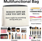 Makeup Bag, Friendship Gifts for Women, Funny Gifts for Friends Birthday, Friend Nobody Gets Me Like You Zipper Makeup Pouch