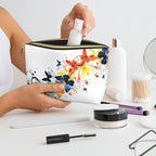 Womens Leather Makeup Bag Cosmetic Bag Travel Toiletry Bags Make Up Bags for Women Adult (Elegant Butterflies)