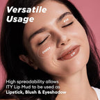 ITY Velvet Matte Finish Lip Stain-Mousse Textured Lip Clay, Nude Shade, Conceals Lip Lines, Rich Pigment Lip Tint Lipsticks, 0.14 oz (4g) in Petal