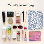 STARDW Aesthetic Floral Makeup Bag Cute Small Cosmetic Bags for Women Girls, Travel Toiletry Bag Large Capacity Zipper Makeup Pouch, Purse Organizer Pouches (Embroidery)