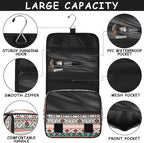Travel Toiletry Bag for Women & Men Aztec Western Ethnic Hanging Cosmetic Organizer Portable Waterproof Makeup Case Make Up Bag with Compartments Travel Essentials for Bathroom Shower