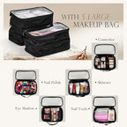 Stagiant Rolling Makeup Case Professional Travel Makeup Organizer Make up Storage Cosmetic Trolley Suitcase Makeup Storage