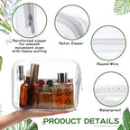 Weewooday 12 Pieces Clear Makeup Bags Cosmetic Storage Bags PVC Zipper Pouches Travel Waterproof Makeup Plastic Case for Women Organizing Toiletries Traveling Bathroom