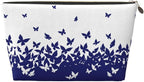 Womens Leather Makeup Bag Cosmetic Bag Travel Toiletry Bags Make Up Bags for Women Adult (Butterfly)