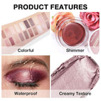 Cream Glitter Light Champagne Shimmer Metallic Eyeshadow Palette Makeup For Mature Women, Mini Instant Holographic Eyeshadow, Sombras Crema Para Ojos, Talc, Paraben & Cruelty Free, 730