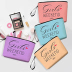 4Pcs Weekend Bags for Women - Girls Trip Gifts & Favors - Makeup Bag, Weekender Bags with Zipper Pouch for Wedding, Birthday, Bachelorette Party