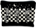 Goth Spooky Gifts for Women, Gothic Horror Skeleton Black Makeup Bag Cosmetic Pouch