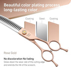 Fenice Peak Professional Curved Chunker Dog Grooming Scissors 8.0'' Rose Gold Thinning Shears Extremely Sharp Blades 440C Stainless Steel Thinning Shears Durable Smooth Fine Cut for Dogs and Cats.