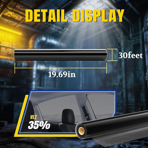 ARANA Car Window Tint Film 20" in × 30’Ft, 35% Premium Nano Ceramic Window Tints Automotive Privacy Tinted Film for Car Trucks, Heat Control 99% UV/IR Rays Block HD Vision Anti Glare & Scratch