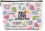 Positive Affirmations Makeup Bag Self Love Gifts Mental Health Gifts Inspirational Gifts for Women Female Girl Sister Friend Counselor Coworker Birthday Friendship Graduation Travel Toiletry Bag