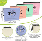 4Pcs Girls Trip Favors Weekender Bags for Women - Girl Power Makeup Bag with Zipper Pouch for Wedding, Bachelorette Party