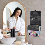 Travel Toiletry Bag for Women & Men Unicorn Flower Animal Colorful Hanging Cosmetic Organizer Portable Waterproof Makeup Case Make Up Bag with Compartments Travel Essentials for Bathroom Shower