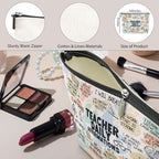 Daily Affirmations for Women Makeup Bag Teacher Gifts Teacher Appreciation Gifts Mental Health Gifts for Female Teacher Friend Counselor Coworker Birthday Friendship Graduation Travel Toiletry Bag