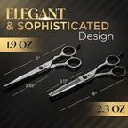 Fagaci Hair Cutting Scissors Set 6" Razor-Sharp, Professional Hair Scissors with Precise Cut and No Snag, Thinning Shears for Haircutting, Lasting Sharpness and Durable Steel Haircut Barber Shears