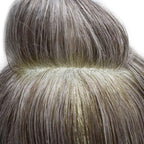 FACE MIRACLE Lace Front Mens Toupee Human Hair System Swiss Lace Center Toupee for Men Thin Skin PU Around Hair Replacement System V-Looped Mens Hair Wig Units 6"X9" #365 Dark Brown with 65% Gray