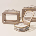 Mini Cosmetic Bag Clear Makeup Bag Small Travel Toiletry Bag with Zipper, Cute Car Cosmetic Case Transparent Makeup Pouch for Purse (Stone)