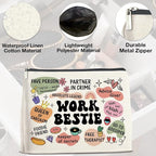 Work Bestie Gifts Makeup Bag, Work Best Friend Gifts for Women, Gifts for Coworker Colleagues Friend Work Bestie Zipper Makeup Pouch