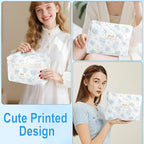 2Pcs Cotton Quilted Makeup Bag for Women Girls Large Small Travel Floral Cosmetic Bags Set Cute Coquette Zipper Makeup Pouch for Purse Aesthetic Cloth Flower Storage Toiletry Bag Organizer